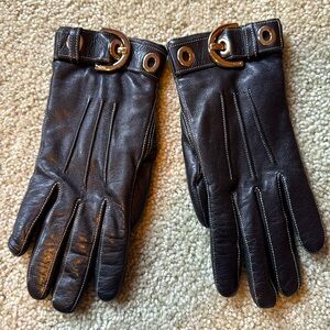Coach black leather gloves. Size 6 1/2.